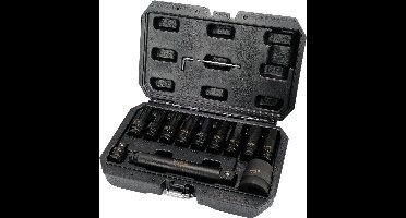 Professionele Krachtbitset / Slagvaste Doppenset - 12-delig - XXL Maten Torx & Hex - Hoogwaardig CrMo Staal - Voor Vrachtwagens, Landbouw- & Bouwmachines