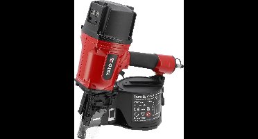 Professionele Pneumatische Rolspijkertakker – Trommeltakker voor Spijkers 65-100 mm – Heavy Duty Drum Nailer met 15° Schiethoek – Inclusief Veiligheidsbeveiliging en Aluminium Behuizing
