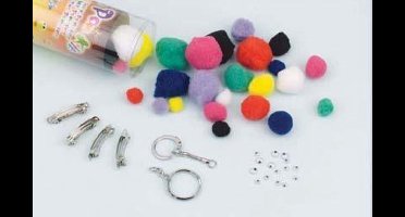 Pom pom Set, 15mm, 25mm, 30mm + accessories