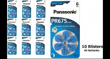 10x Blisters (60 stuks) Panasonic 675 / PR675 / PR44 Gehoorapparaat batterijen