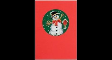 borduurpakket 12.102 kerstkaart, sneeuwman (incl. p.p. kaart en enveloppe)