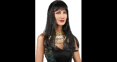 Vegaoo - Egyptische koninginnenpruik voor dames - Zwart - One Size