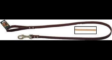 Leren lijn met karabijnhaak naturel