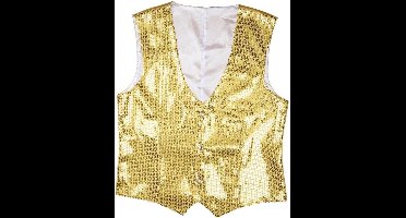 Pailletten gillet vestje goud