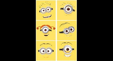 Minions Muursticker emoticons 12 stuks