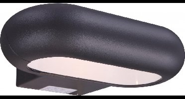 Wandlamp buitenlamp gevelverlichting LED voordeurlamp, downlight, aluminium grijs, BxH 22x5,6 cm,Globo 34180
