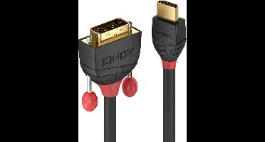 Lindy Black Line - Videokabel - enkele verbinding - HDMI / DVI - HDMI (M) naar DVI-D (M) - 2 m - drievoudig afgeschermd - zwart - rond
