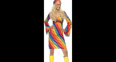 Hippie jurkje in regenboog kleuren | 70s kostuum dames maat L (44-46)