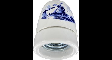 Lamphouder E27 Porselein - Wit / Blauw (Dutch design)