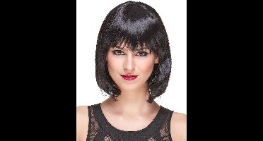 Vegaoo - Zwarte bob pruik voor vrouwen - Zwart - One Size