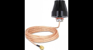 Delock LTE Antenna SMA plug 2 dBi fixed omnidirectional with connection cable (RG-316U 5 m) outdoor black