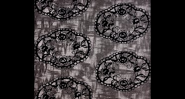 Dutch Wallcoverings Vliesbehang ornament ovaal - zwart/grijs