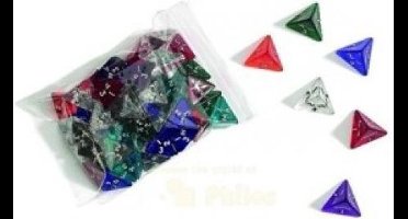 Hot games 4-kantige dobbelstenen 12 stuks acryl kleuren 20mm