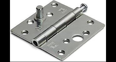 DULIMEX kogellagerscharnier met dievenpen rechte hoeken 76 x 76mm SKG** geborsteld RVS