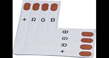 L connector - 10mm PCB - 4 pin - RGB (5 stuks)