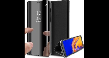 Hoesje geschikt voor Samsung Galaxy J4 Plus - Book Case Spiegel Zwart