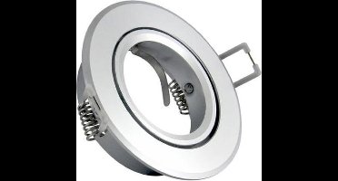 Inbouw spot GU10 - aluminium - rond armatuur - gepolijst - zilver/zilver 95mm