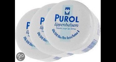 Purol - Lippenbalsem - potje- 3 stuks - Voordeelverpakking