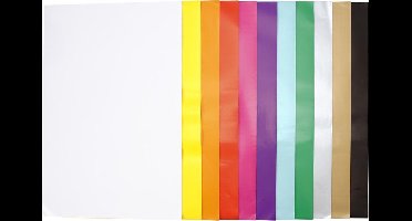 Glanspapier, vel 32x48 cm, kleuren assorti, 11x25 vellen