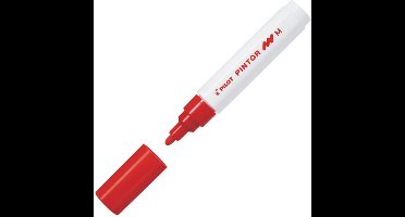 Pilot Pintor Rode Verfstift - Medium marker met 1,4mm schrijfbreedte - Inkt op waterbasis - Dekt op elk oppervlak, zelfs de donkerste - Teken, kleur, versier, markeer, schrijf, kalligrafeer…