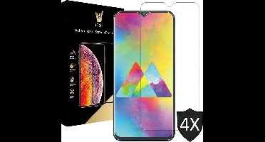 Screenprotector geschikt voor Samsung Galaxy M20 - Tempered Gehard Glas - Case Friendly - iCall - 4 Stuks