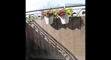 Balkonscherm kunststof mocca antraciet (300x75cm)