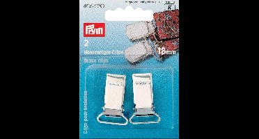 Bretelclips ST 18 mm zilverkleurig 2 st. - Bretels - Prym