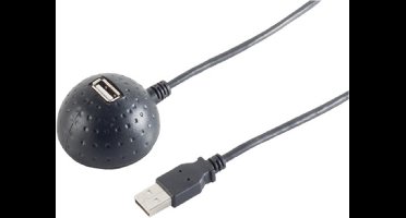 USB naar 1x USB docking kabel - USB2.0 - tot 0,5A / zwart - 1,5 meter