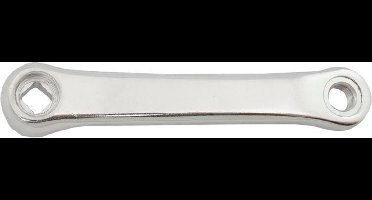 Crank links aluminium spieloos 152mm ruit zilver - ZILVER