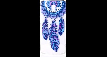Shop4 - Geschikt voor Samsung Galaxy J6 Plus Hoesje - Zachte Back Case Dromenvanger Kleurrijke Transparant