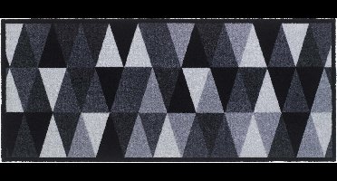 MD Entree - Design mat - Universal - Geomatric Silver - Vloerkleed - Antislip - Machine wasbaar - 67 x 150 cm