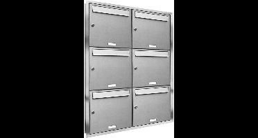Brievenbus groot 6 adressen met rand