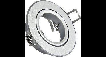 Inbouw spot GU10 - aluminium - rond armatuur - mat - zilver/zilver 85mm