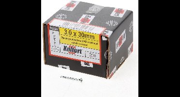 Kelfort Spaanplaatschroef platverzonken kop verzinkt pozidriv voldraad 3.0 x 30mm (Prijs per 200 stuks)