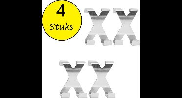 Dubbele Deurhaken van RVS Edelstaal 4 Stuks – 7x5cm | Badhaken | Ophanghaken voor Handdoeken | Badkamer Haken | Keuken Haken | Handdoekhaken