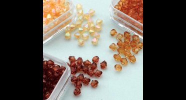 Ø4mm Diamond Shape - 4 grs x 3 doosjes - Donkerbruin - Lichtbruin - Zalm