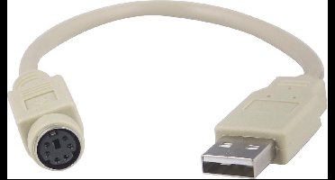 DELTACO USB-82 USB 2.0 PS/2 kabeladapter/verloopstukje
