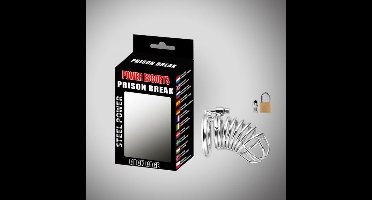 Power Escorts - Prison Break - Verstelbare Cockcage Met Slot - Kuisheidskooi  voor Mannen - Speeltje voor Mannen - Cockcage - Chasity cage - Groot Formaat -  50 mm - Big Size - BR88 - Metaal - gave Cadeaubox