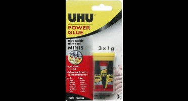 UHU POWER GLUE mini tubes 3x1g