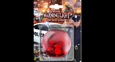 Generik Rode sirene met geluid en licht - Politie accessoire voor themafeest