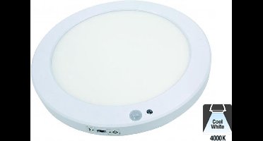 Led Plafonniere met bewegingssensor 18w - Ø220mm - 1350 Lumen - 4000K Neutraal Wit - IP20