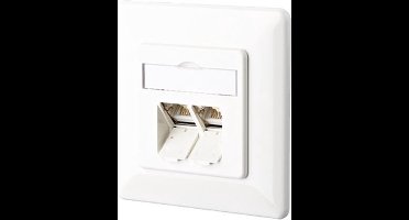 Metz Connect 130C381002-I Netwerkdoos Inbouw (in muur) Inzet met centraalstuk en frame CAT 6A 2 poorten Zuiver wit