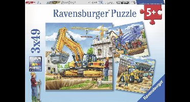 Ravensburger puzzel Grote bouwvoertuigen - 3x49 stukjes - kinderpuzzel