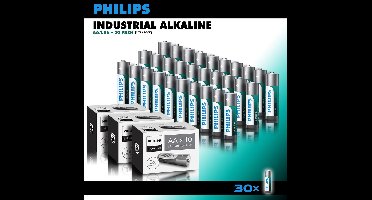 Philips Industrial Alkaline batterijen - AA penlite batterijen - voordeelverpakking - 30 stuks