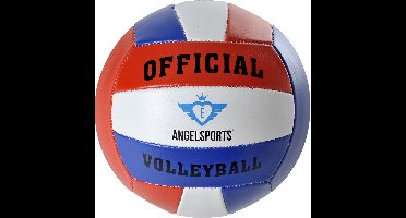 Volleybal PVC Maat 5 – Rood/Blauw/Wit – Officiële Trainings- en Strandvolleybal – Sportbal voor Binnen en Buiten – Engelhart
