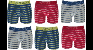 Apollo Katoenen Heren Boxershorts - 6 pack - Maat S