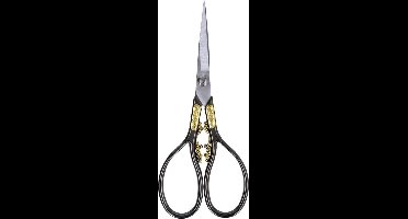 Luxe borduurschaar 10cm zwart nikkel/goud