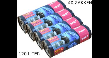 Vuilniszakken Afvalzakken | 120 Liter | 4 rollen = 40 zakken | Voordeelverpakking | 105 x 70 cm | Extra sterk 29µm