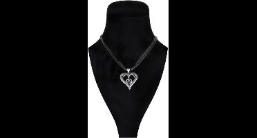 Halsketting tiroler hart met krakeling - strass