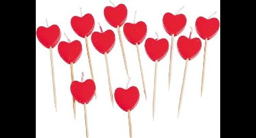 Taartkaarsjes hart 8 stuks